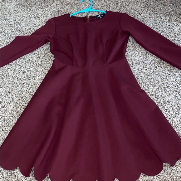 Lulus Burgundy Cumulonimbus Clouds Skater Dress - Picture 2 of 2